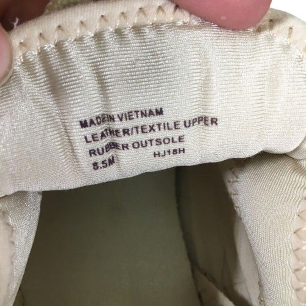 Michael Kors Liv Logo Trainer Extreme Wedge Ivory Brown Gold Womens Shoes Sz 8.5 - Picture 10 of 14